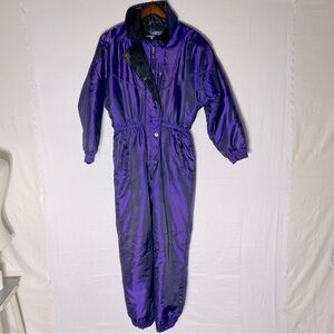 Vintage 80s/90s DiTrani Purple Ski Suit Snow Suit Insulated Jumpsuit M Dadcore